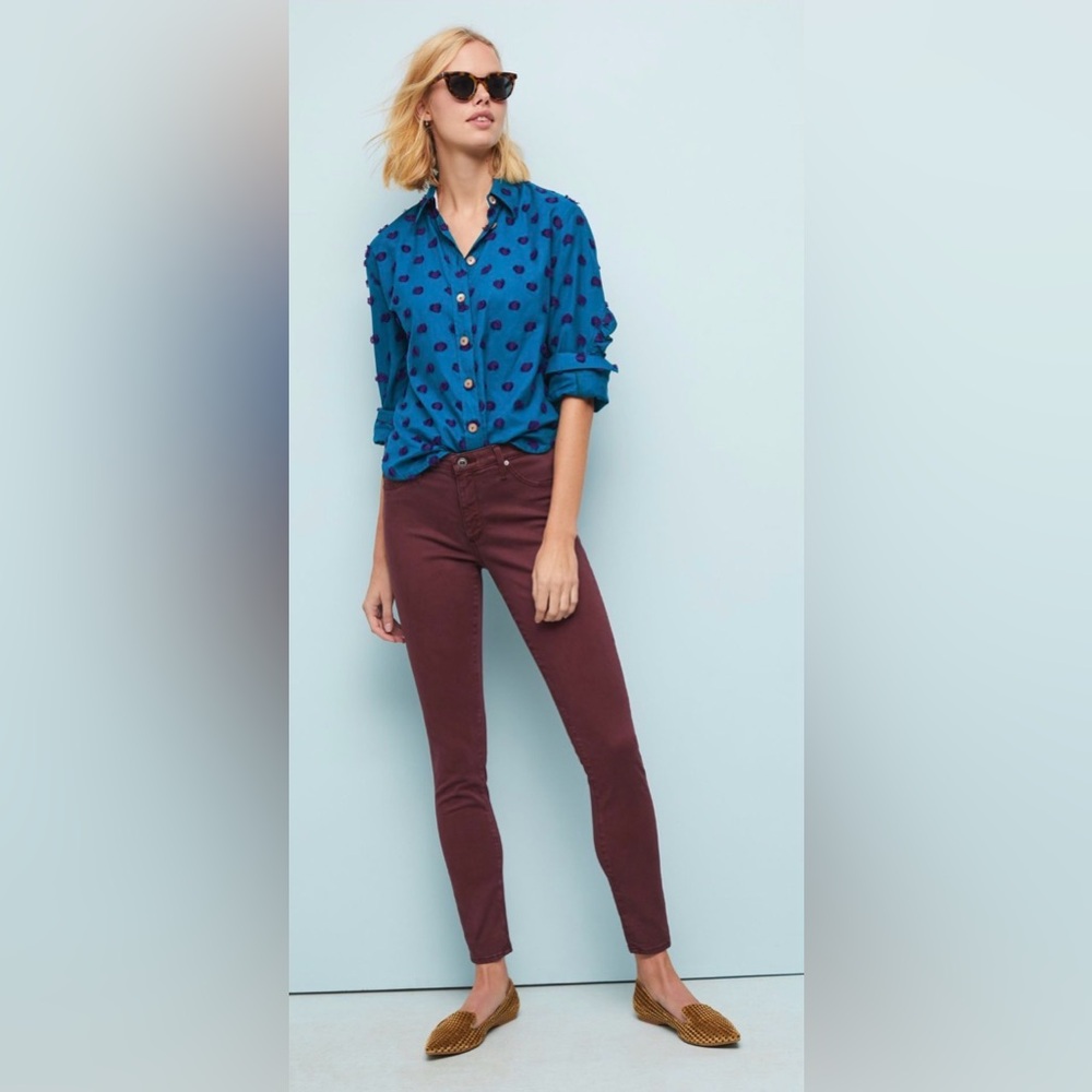 AG - for Anthropologie -Adriano Goldschmied Burgundy Jeans